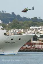 ID 6581 PACIFIC VENUS (1998/26518grt/IMO 9160011) arrives in Auckland, New Zealand from Lyttelton. Passengers in a helicopter get a closer-up view as the ship heads towards its Princes Wharf berth.
As of...